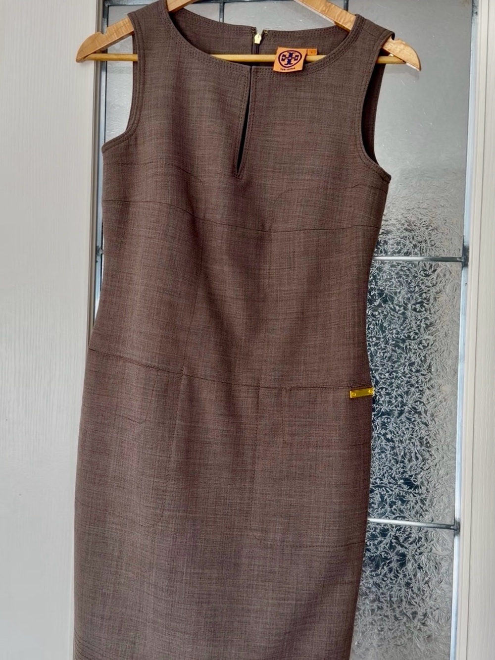 Tory Burch Brown Wool Sheath Dress